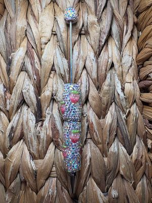 Pink Strawberry Rhinestone Pen