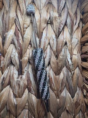 Black &amp; White Swirl Rhinestone Pen