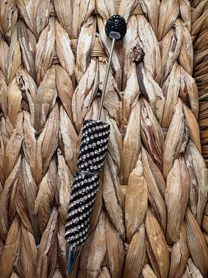 Black &amp; White Swirl Rhinestone Pen