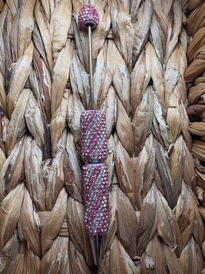 Pink &amp; White Swirl Rhinestone Pen