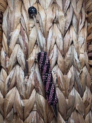 Pink &amp; Black Swirl Rhinestone Pen