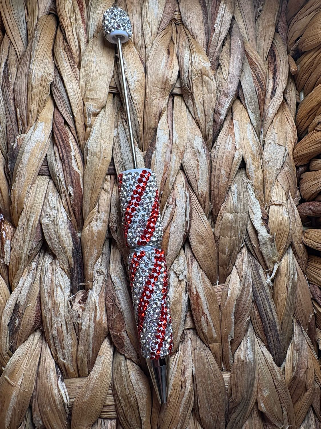 Red Swirl Rhinestone Pen