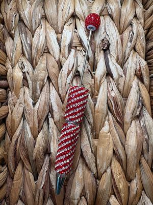Red Swirl Rhinestone Pen