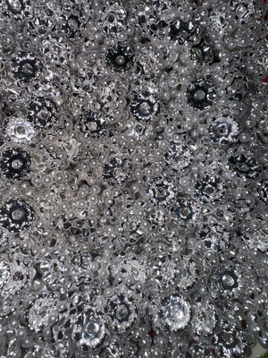 12mm silver pearl spacers-approx 50pc