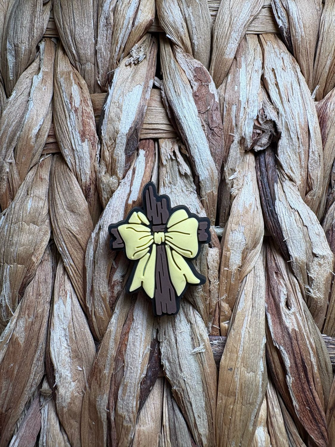 Brown Cross Yellow Bow Focal