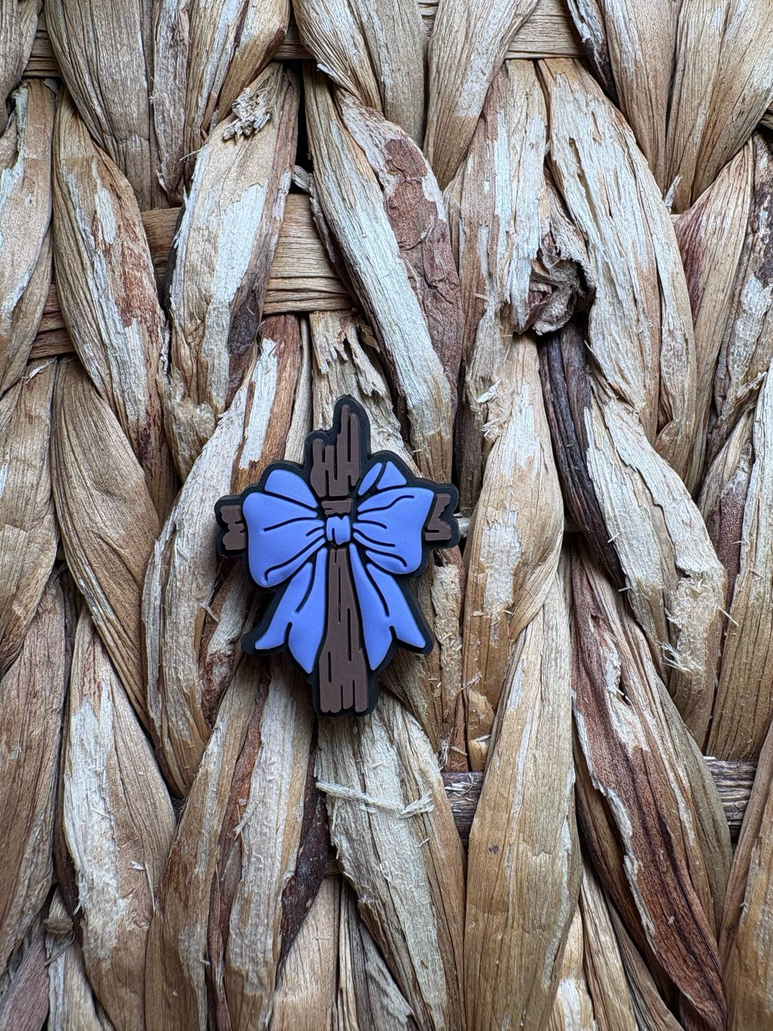 Brown Cross Purple Bow Focal
