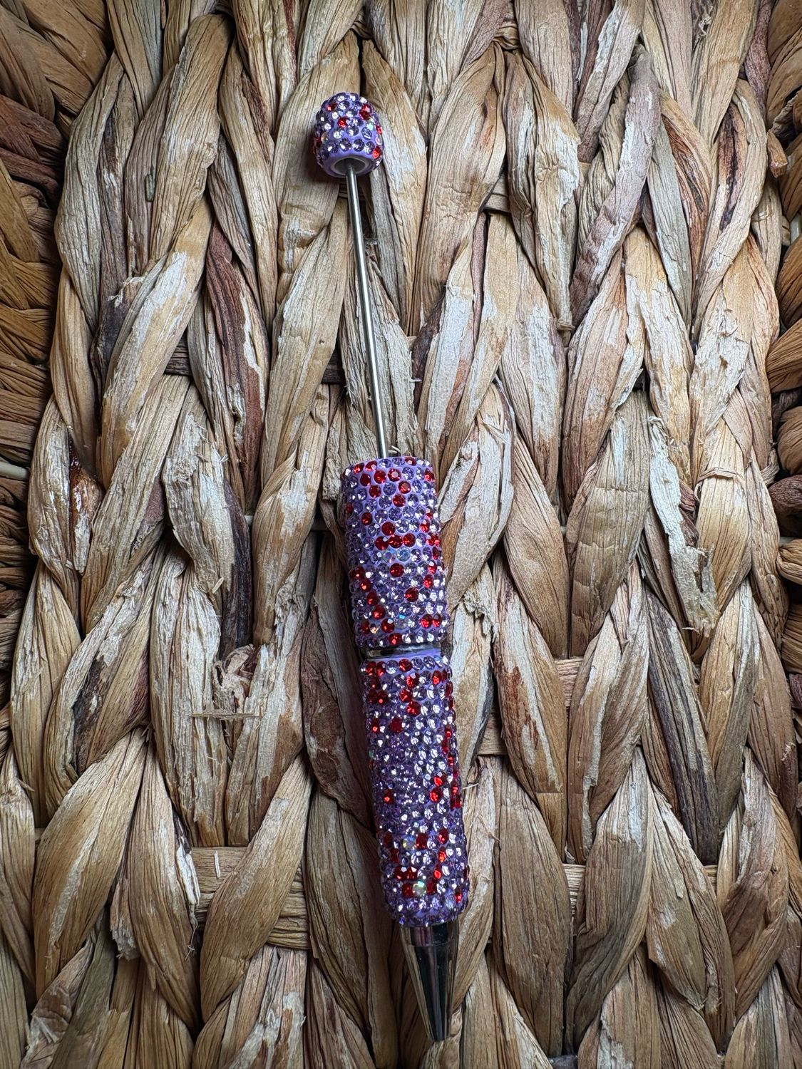 Purple &amp; Red Rhinestone Pen