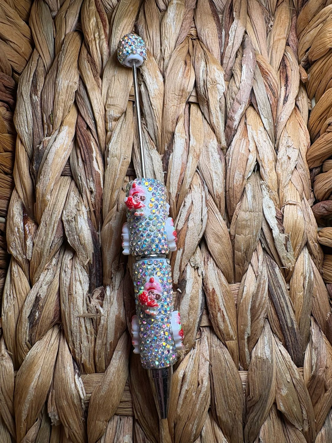 Strawberry Girl Full Body Rhinestone Pen