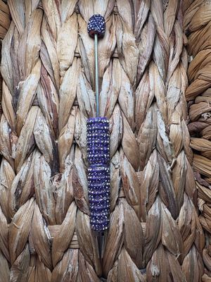 Purple Stripped Rhinestone Pen