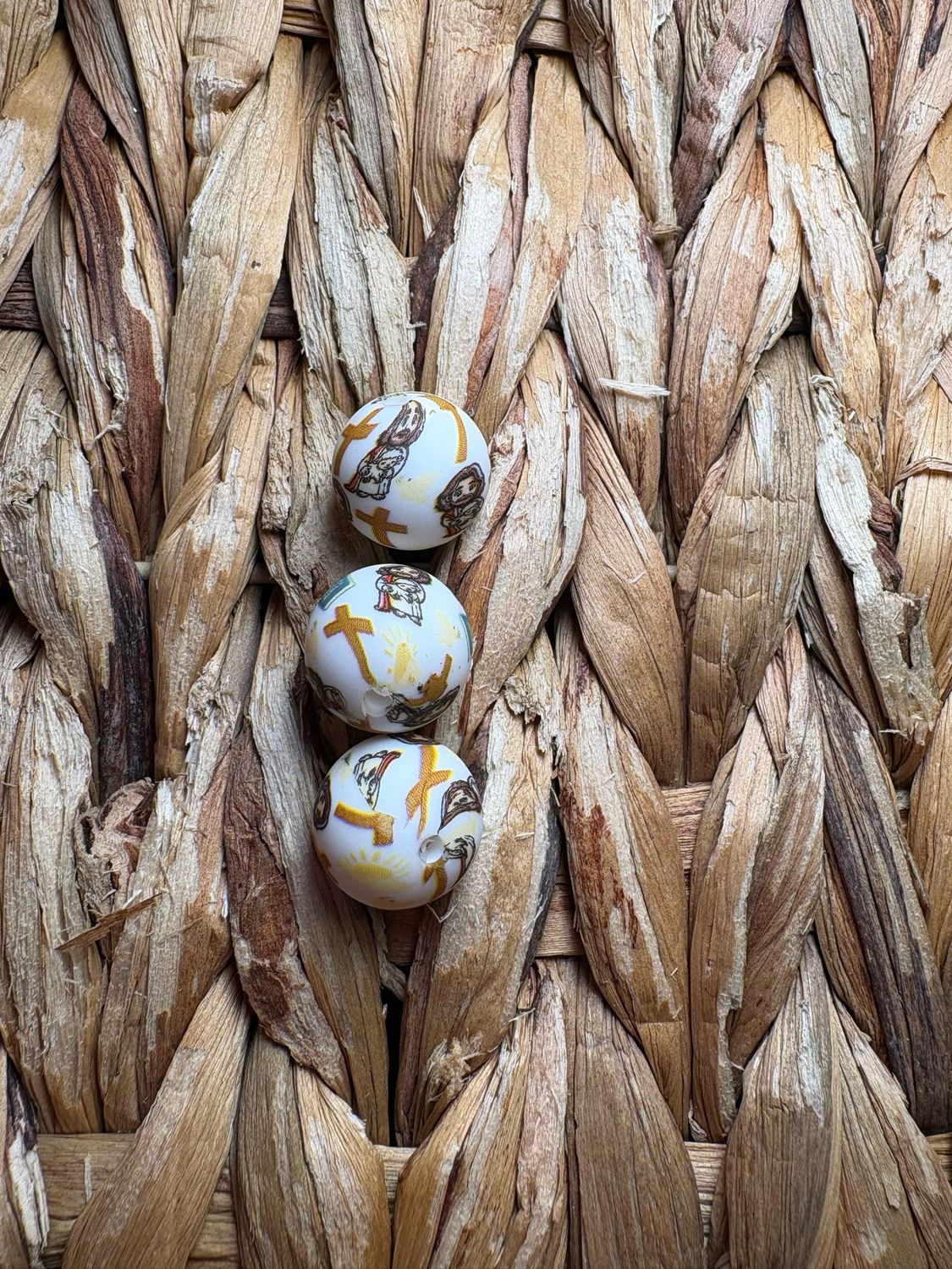 15mm Religious Silicone Bead