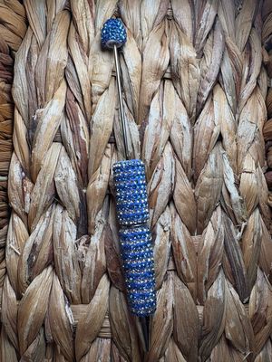 Light Blue Stripped Rhinestone Pen