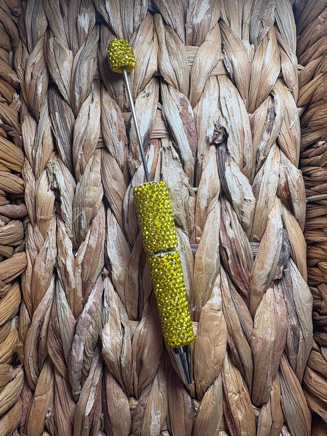 Bright Yellow Rhinestone Pen