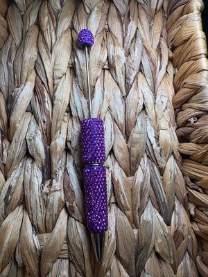 Bright Dark Purple Rhinestone Pen