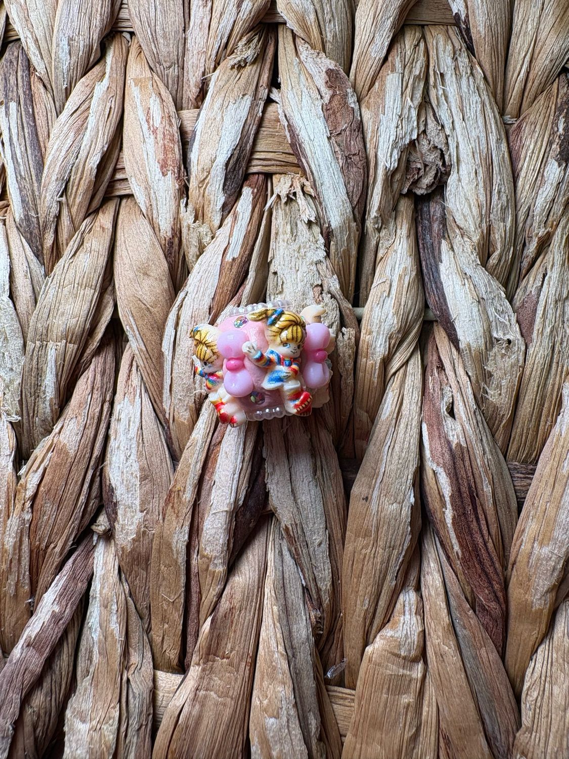 Rainbow Girl Clay Specialty Bead Pink