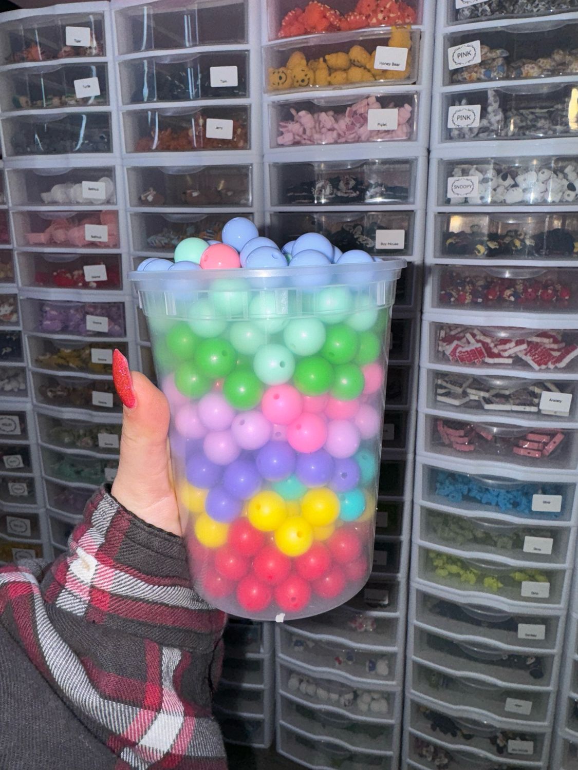 Fill a Bucket- Premade Large Colorful Solids Silicone Beads