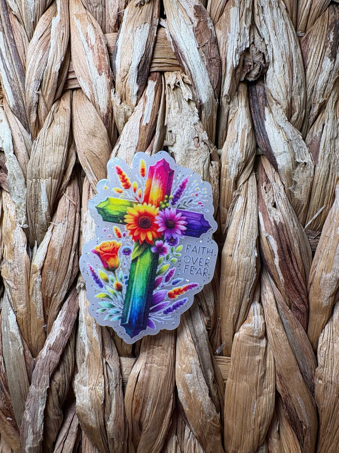 Rainbow Cross Acrylic Flatback