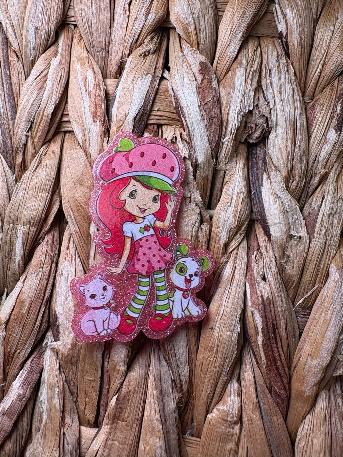 Strawberry Girl and Animals Acrylic Flatback