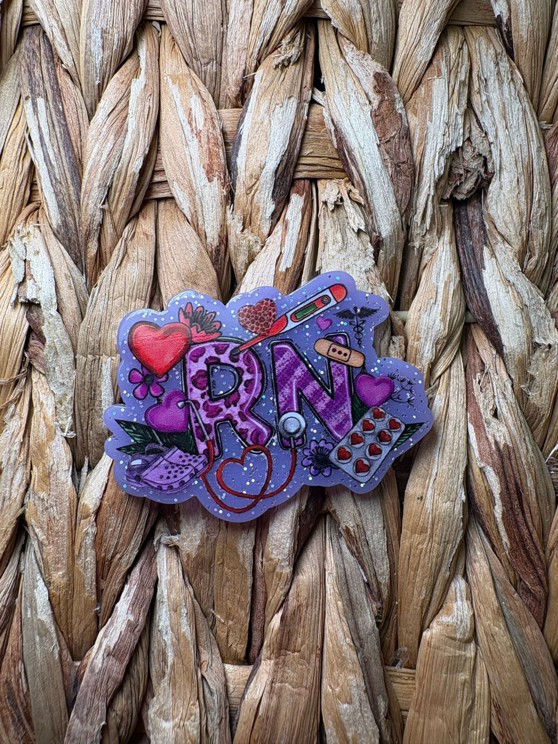 Purple RN Acrylic Flatback