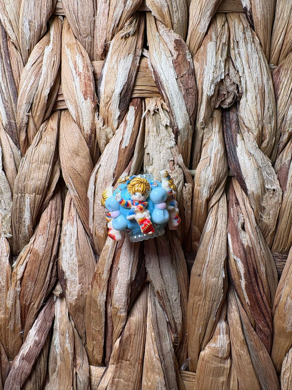 Rainbow Girl Clay Specialty Bead Blue