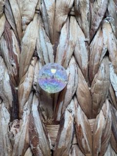 White 20mm Crackle Bead