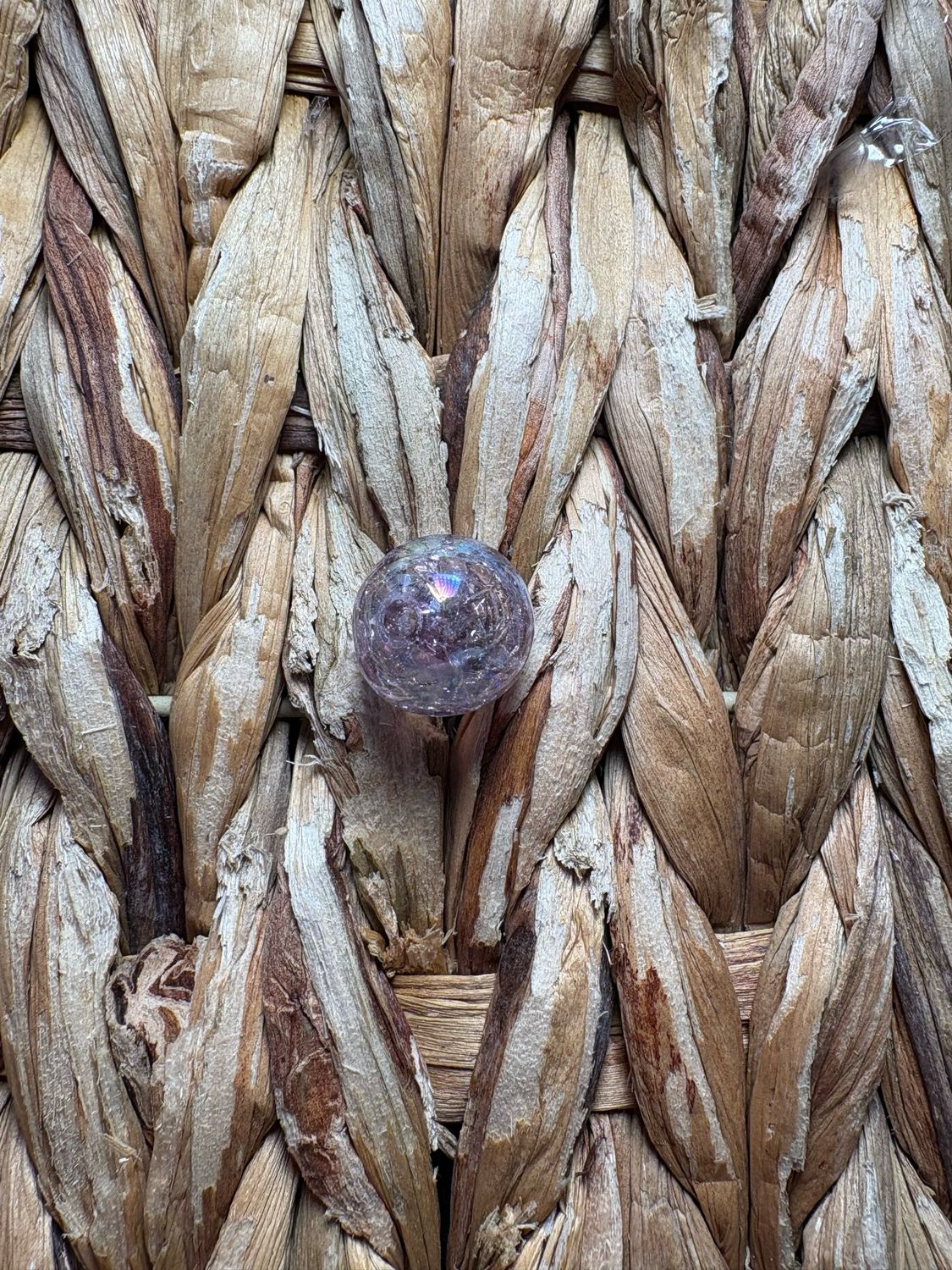 Black 15mm Crackle Bead