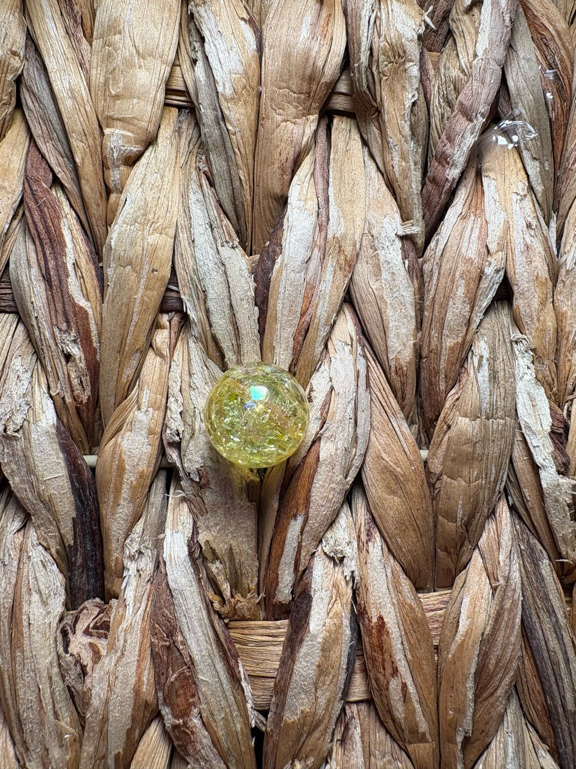 Yellow 15mm Crackle Bead