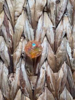 Orange 20mm Crackle Bead