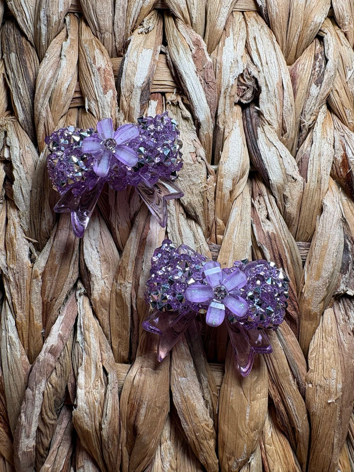 Purple &amp; Silver Sugar Bow Bead