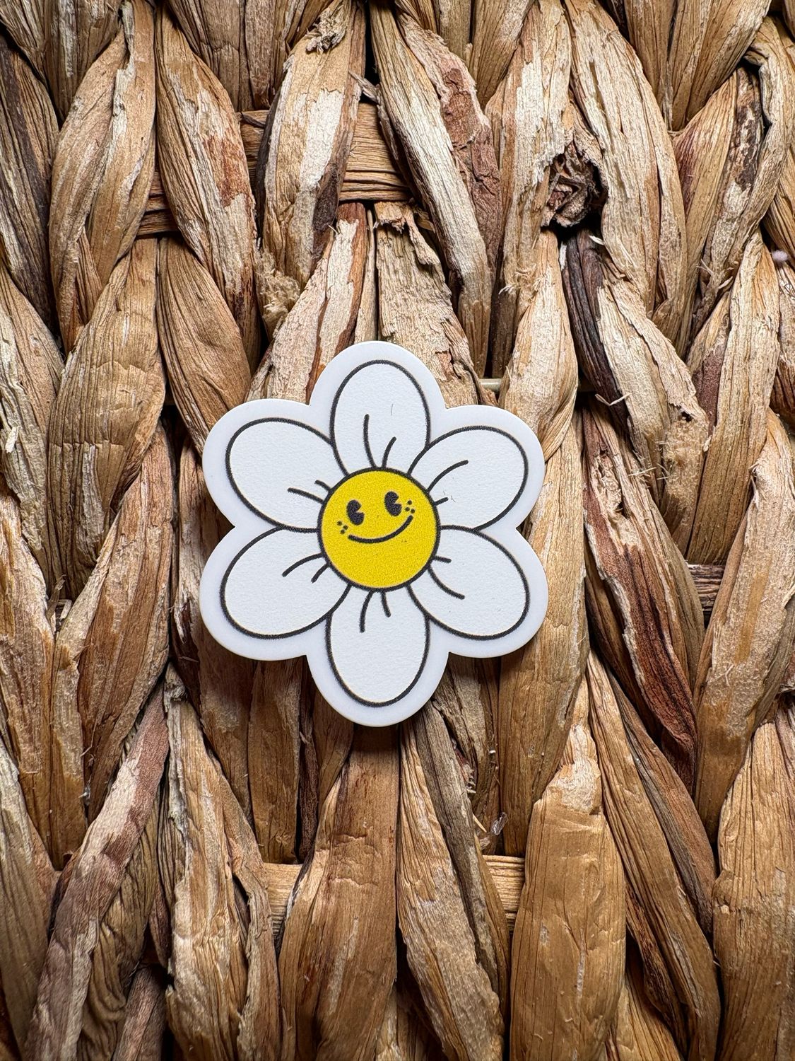 White Flower Smile Acrylic Flatback