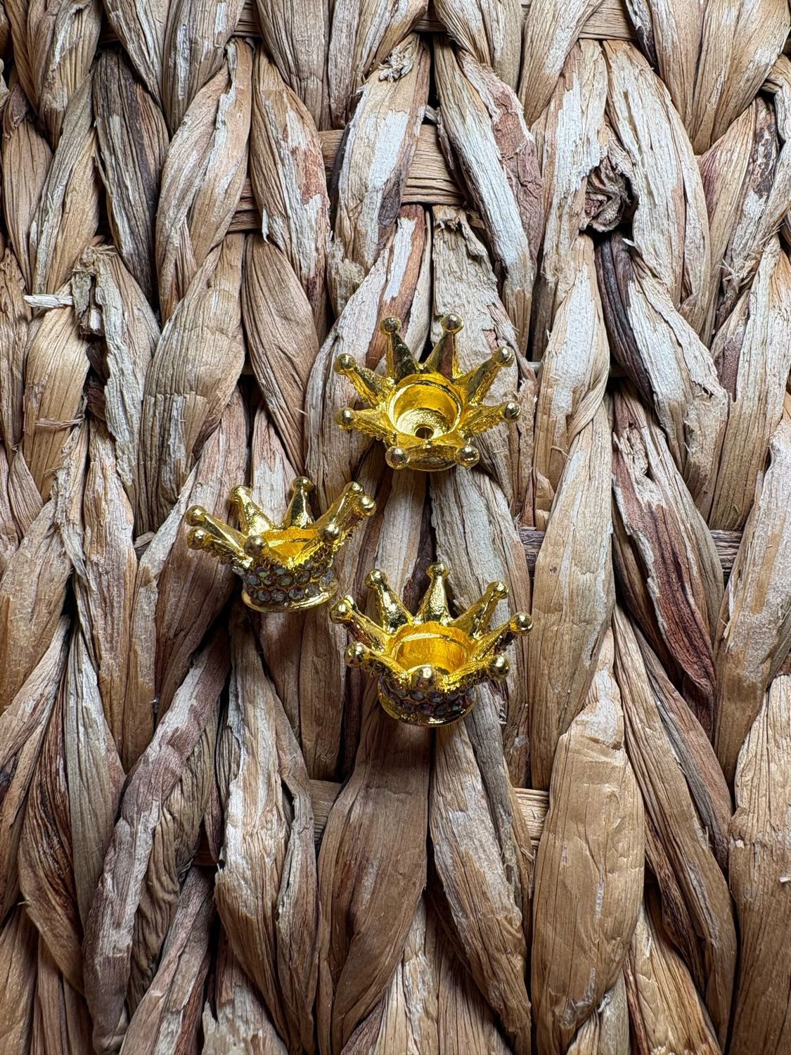 Gold Large Crown Bead