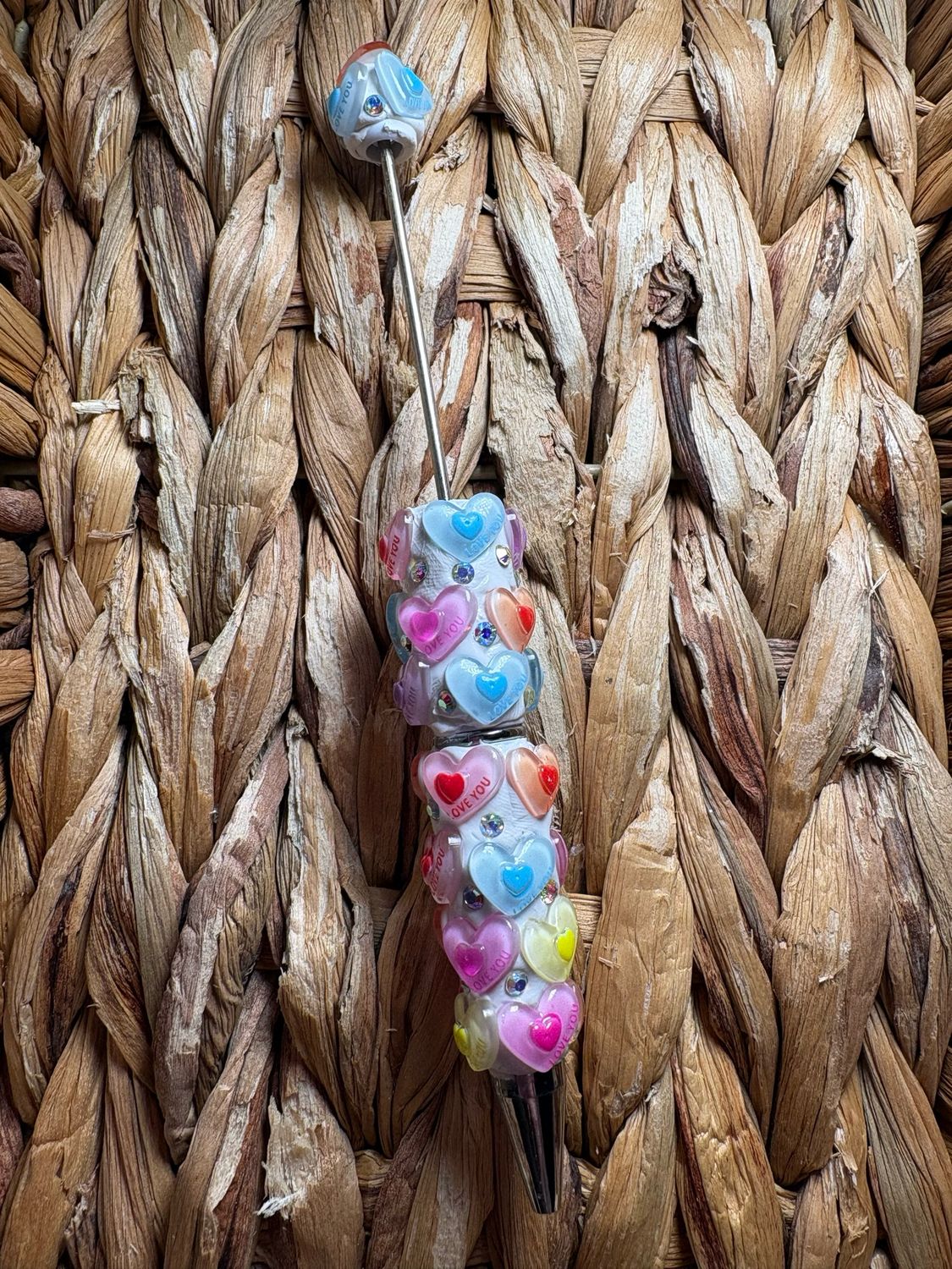 Love You Rainbow Heart Clay Pen