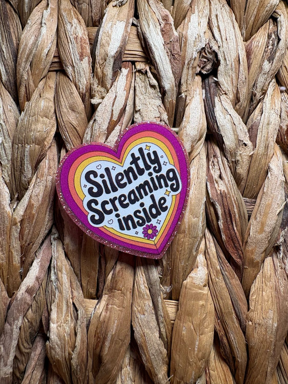 Silently Screaming Inside Acrylic Flatback