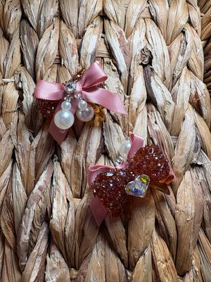 Brown Heart Dangle Sugar Bow