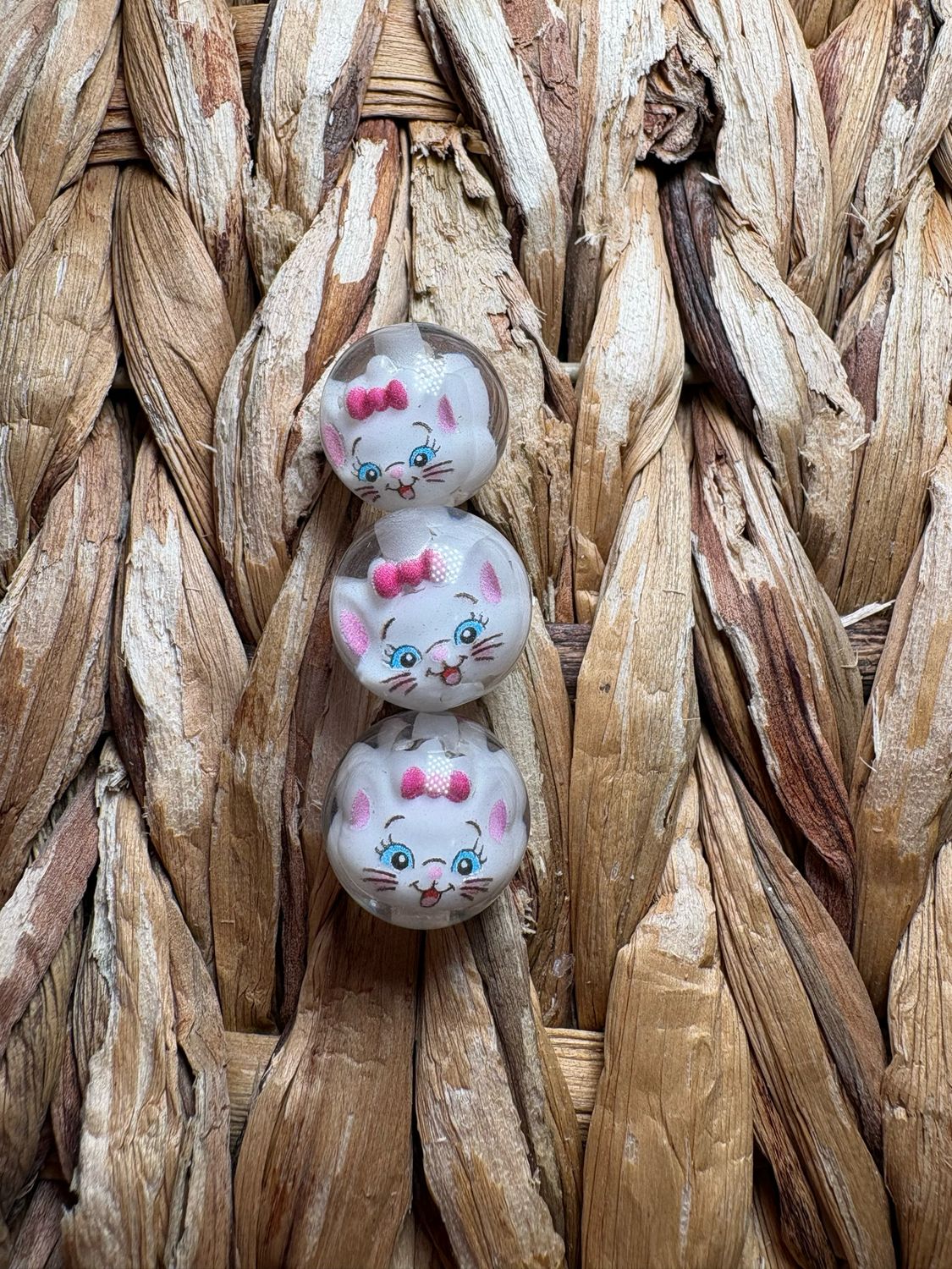 White Cat Character Bead 