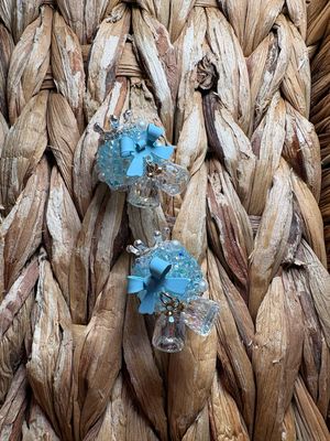 Blue Crown Sugar Bead Dangle
