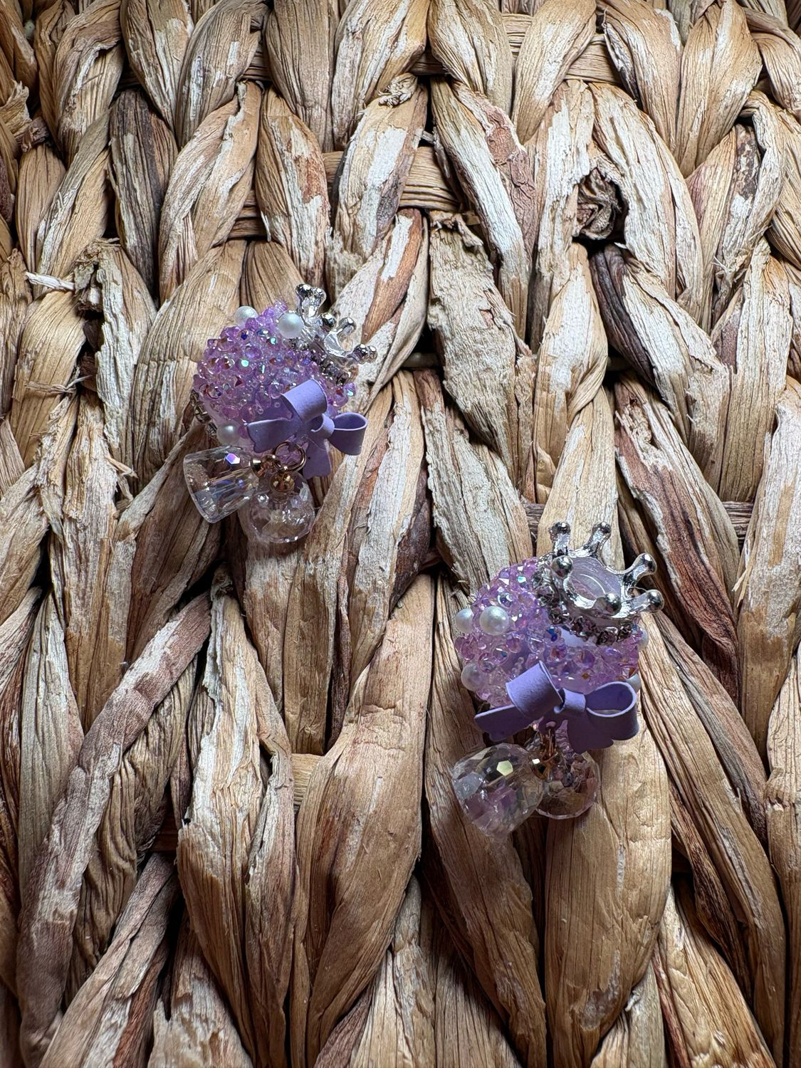 Purple Crown Sugar Bead Dangle