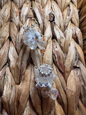 White Crown Sugar Bead Dangle