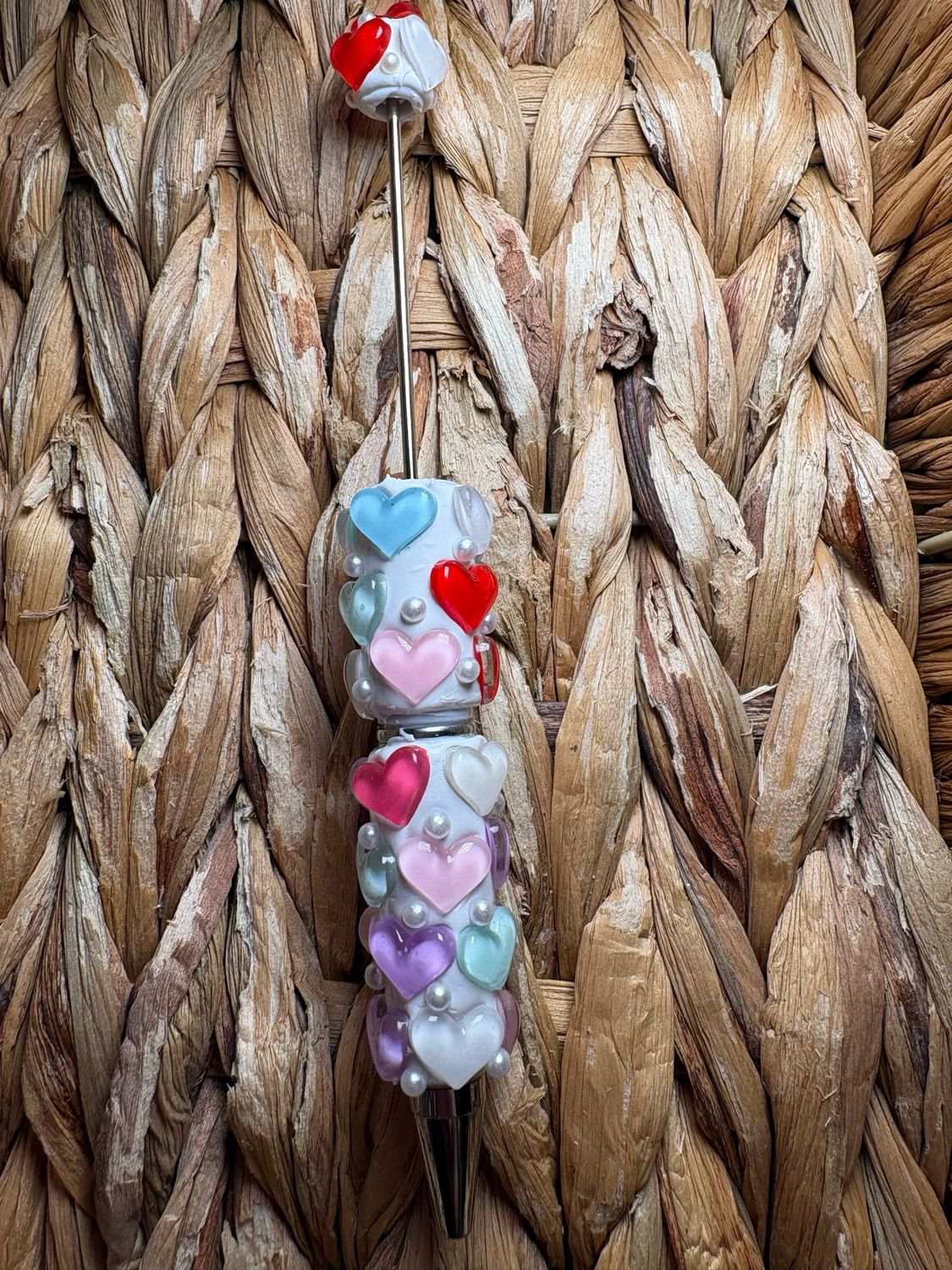 Rainbow Heart Clay Pen