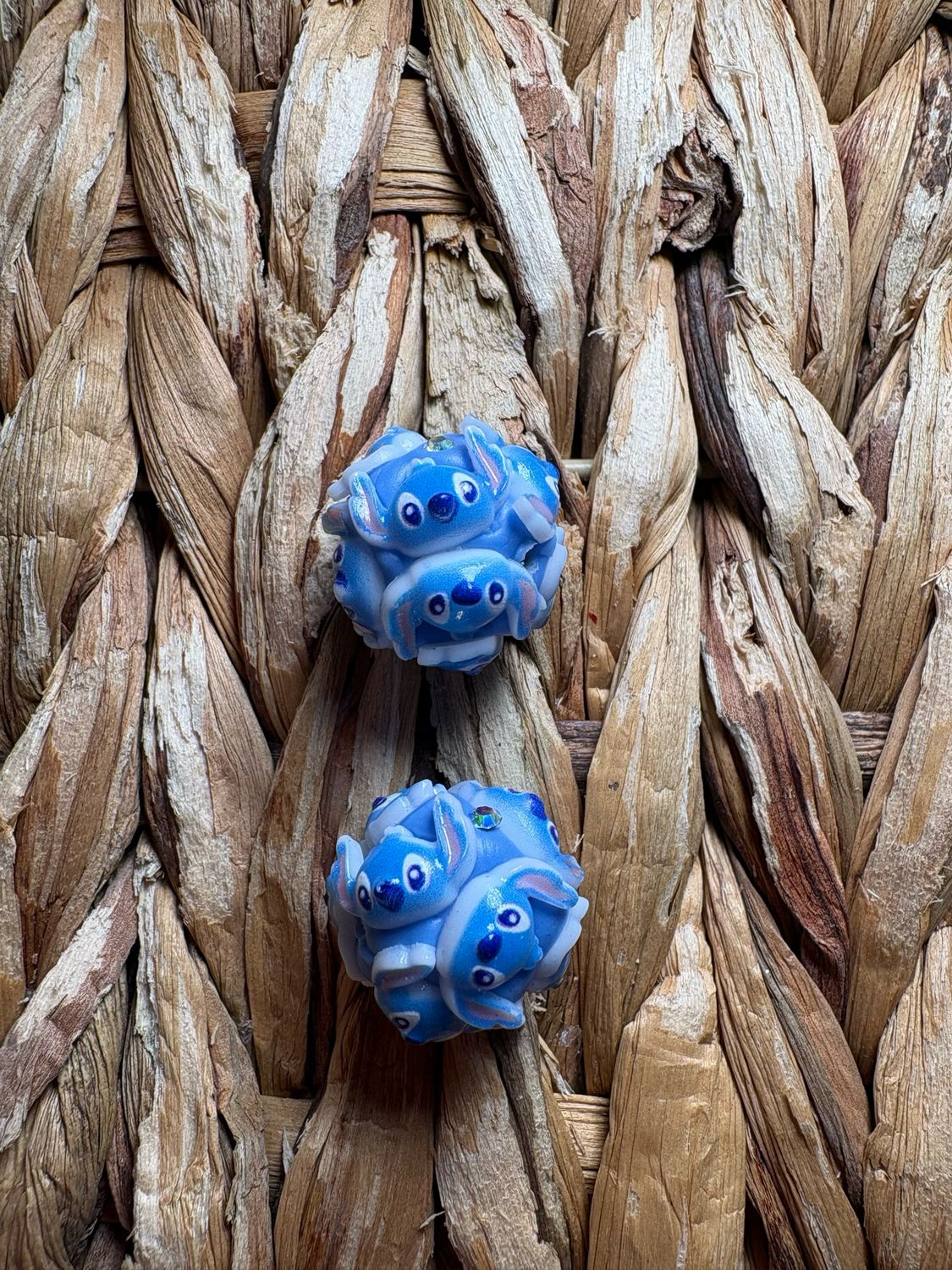 Blue Alien Clay Bead