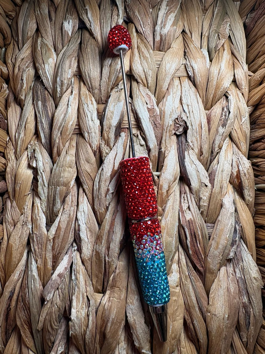 Red, White &amp; Blue Ombre Rhinestone Pen