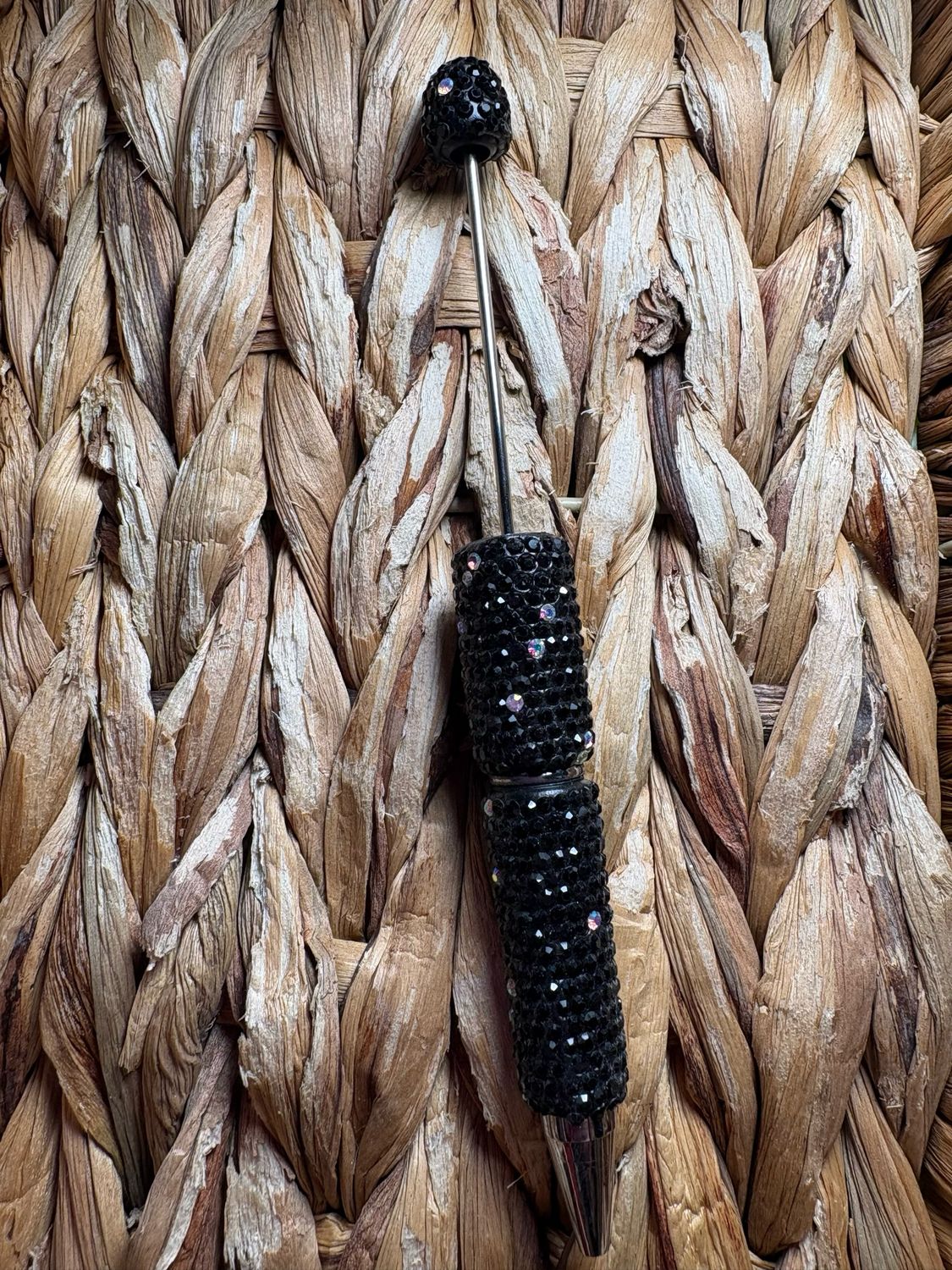 Black &amp; Silver Rhinestone Pen