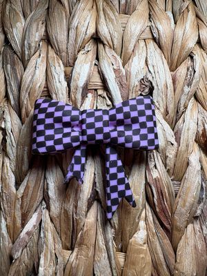Light Purple Plaid Bow Focal/Straw Topper