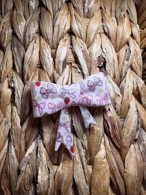 Pink Bow Bow Focal/Straw Topper