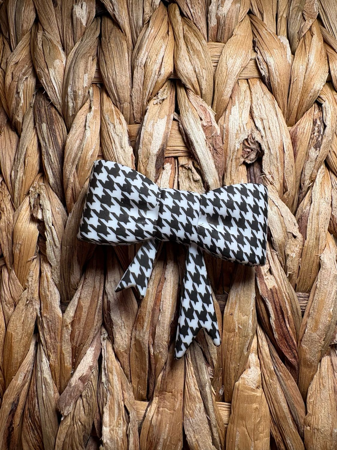 Black &amp; White Bow Focal/Straw Topper