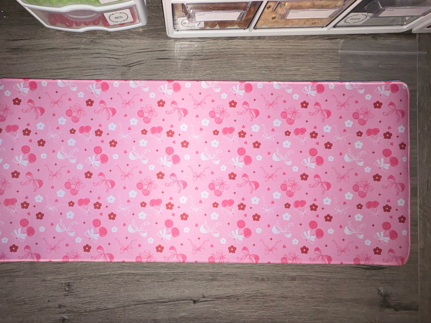 Cherry Bow Desk Mat 
