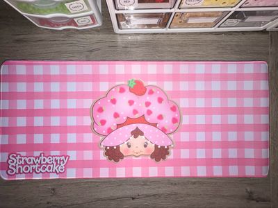 Strawberry Girl Head Desk Mat
