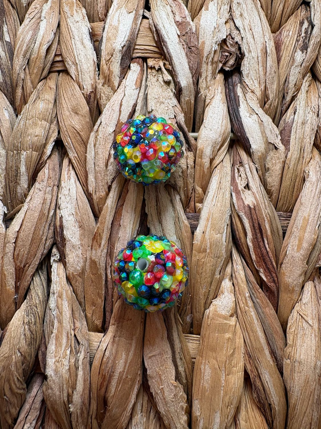 20mm Rhinestone Bead- Mardi Gras UV