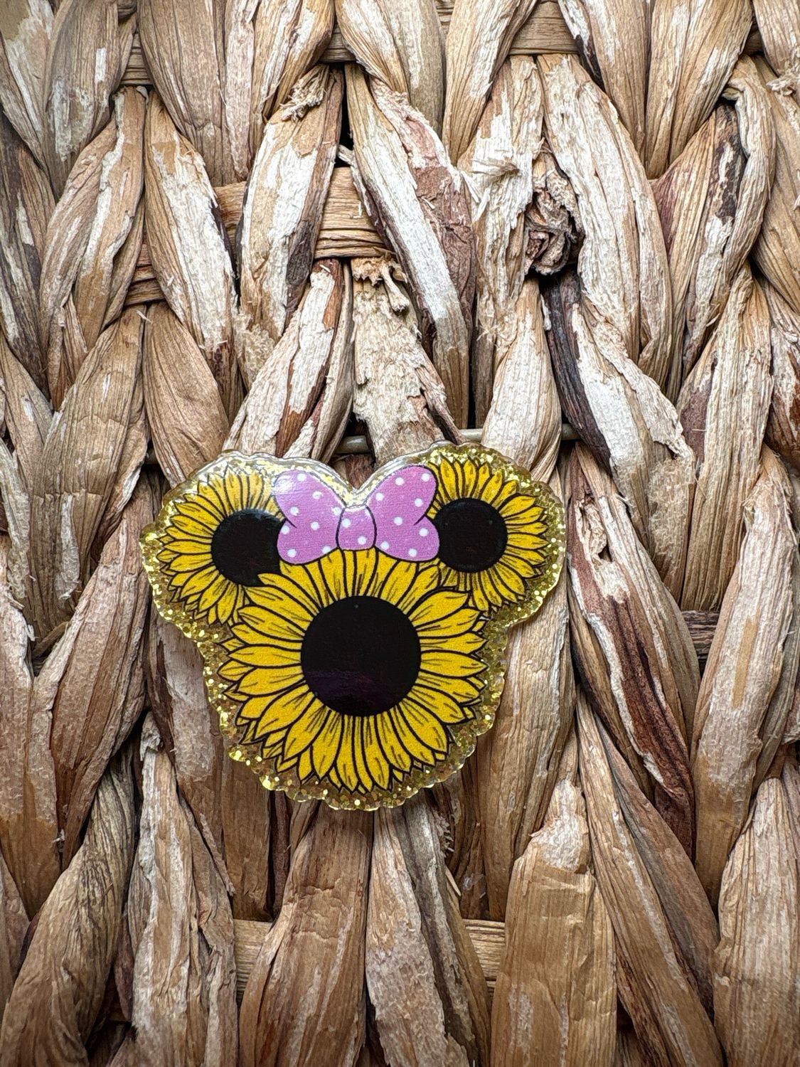 Sunflower Mouse Head Acrylic Flatback