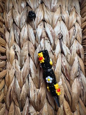 Black Honey Bear Rhinestone Pen