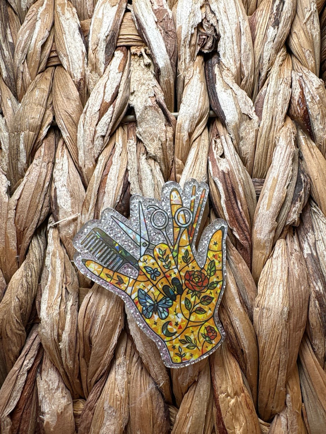 Hair Stylist Hand Acrylic Flatback